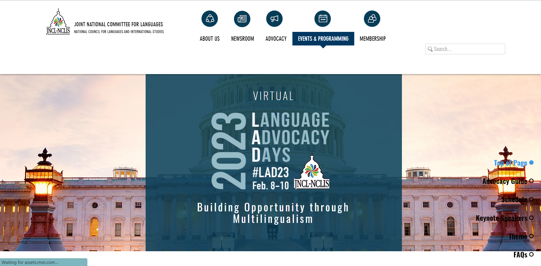 JNCL NCLIS Language Advocacy Day 2023 screenshot