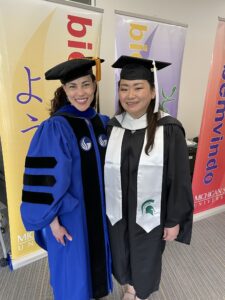 Photo of Amanda with alumna Yoshiko