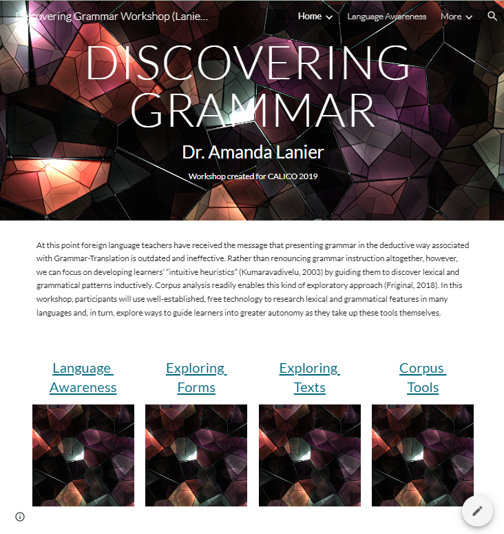 Discovering Grammar Workshop