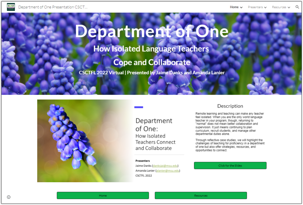 Department of One website screenshot